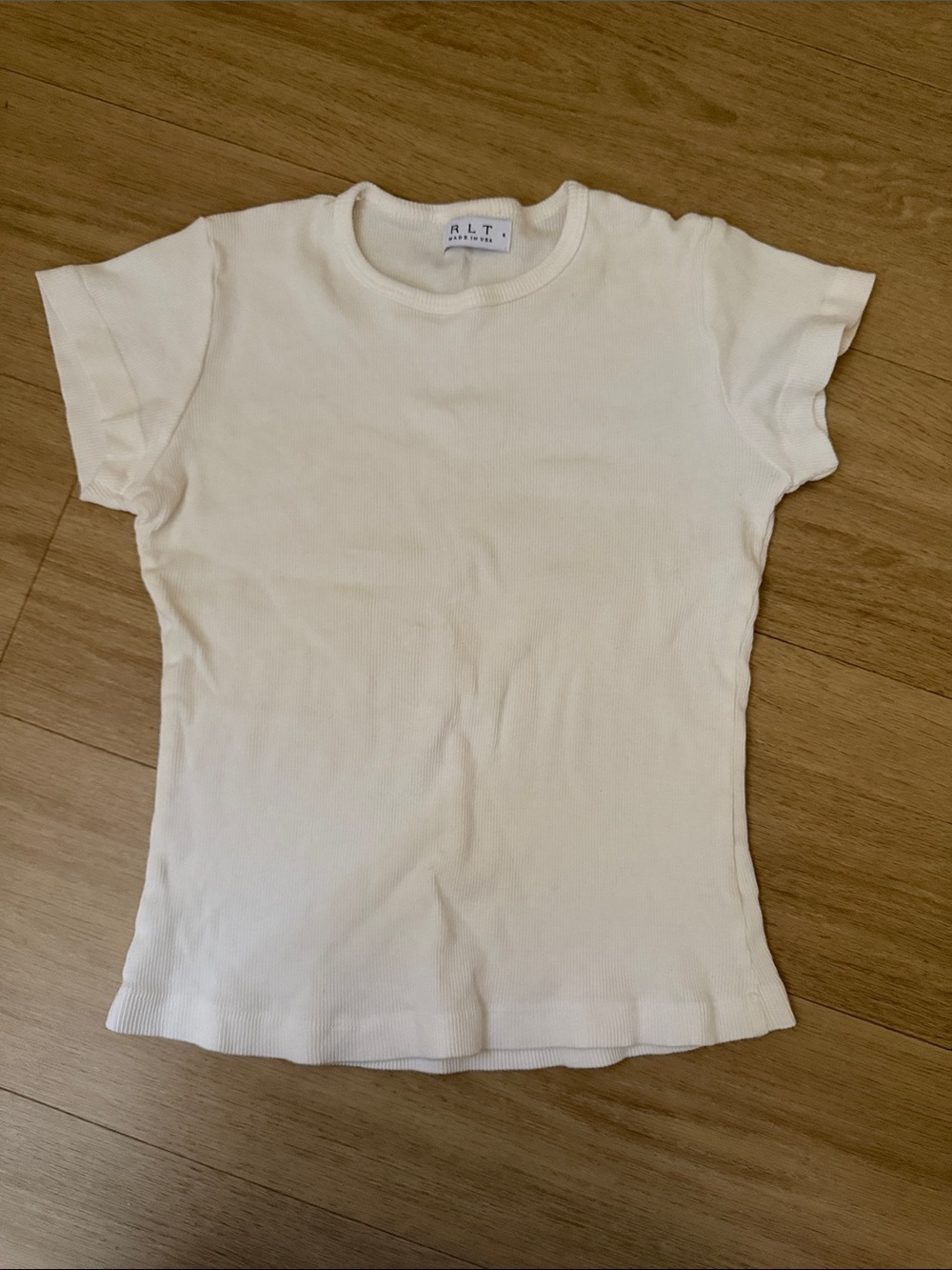 R.L.T. Cream Ribbed Short Sleeve Tee